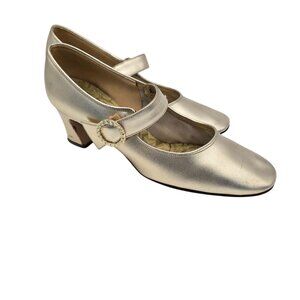 Di Orsini Vintage Gold Metallic Mary Jane Pumps Size 7.5